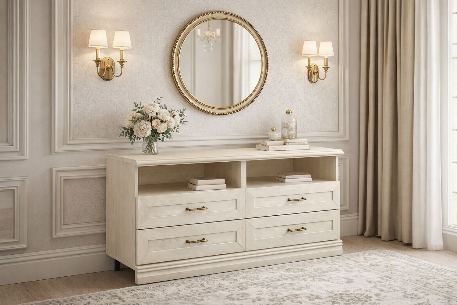 Тумбы под телевизор - изображение №4 "Тумба Кантри под телевизор с выдвижными ящиками"  на www.Angstrem-mebel.ru